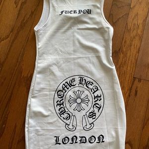 White tank dress. Chrome inspired. Size small